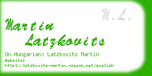 martin latzkovits business card